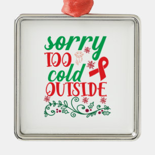Merry Xmas Sorry zu kalt draußen Ornament Aus Metall