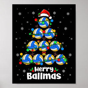 Merry Xmas Volleyball Weihnachtsbaum Spieler Lover Poster