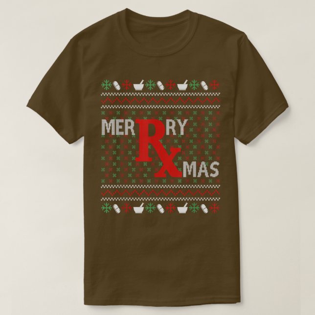 Merry Xmas Weihnachts-Apotheker Ugly Pharmacy Tec T-Shirt (Design vorne)