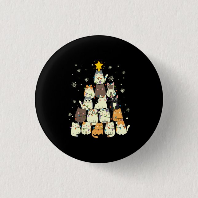 Merry Xmas Weihnachtsbaum Button (Vorderseite)