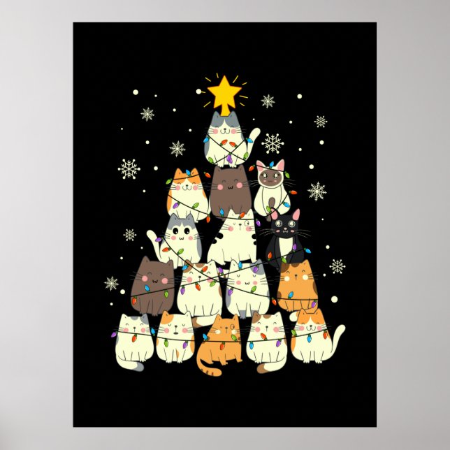 Merry Xmas Weihnachtsbaum Poster (Vorne)