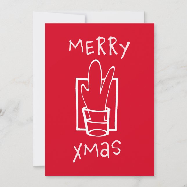 Merry Xmas Weihnachtskarte Feiertagskarte (Vorderseite)