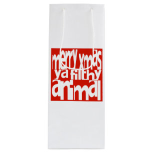 Merry Xmas Ya Filthy Animal Xmas Wein Tote Beutel Geschenktüte Für Weinflaschen