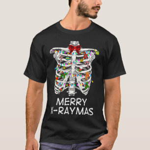 Merry XRaymas Skeleton Rib Cage Radiology Christma T-Shirt