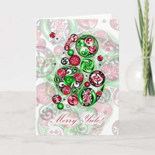 Merry Yule Celtic Clockwork Card Feiertagskarte