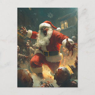 Merry Zombie Christmas Postcard Postkarte