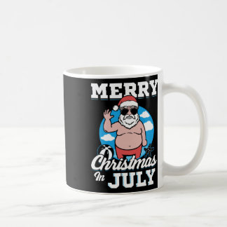 Merrychristmas In July Funny Santa  Kaffeetasse