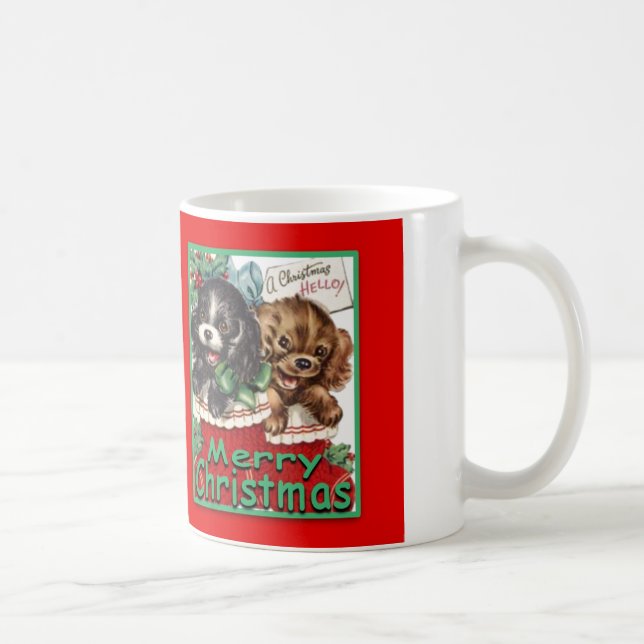 MerryChrsmsPuppies-ClassicWhiteMug 11oz Kaffeetasse (Rechts)