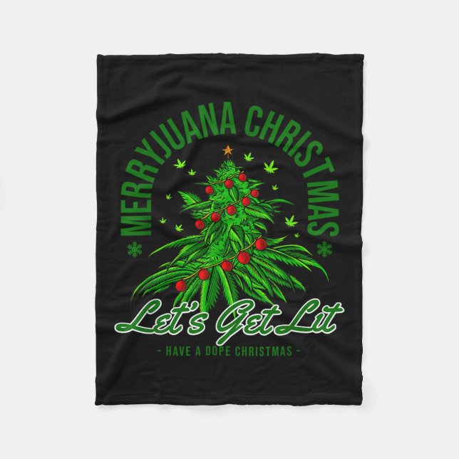 Merryjuana Christmas Christmas Weed T Roll  Fleecedecke (Vorderseite)