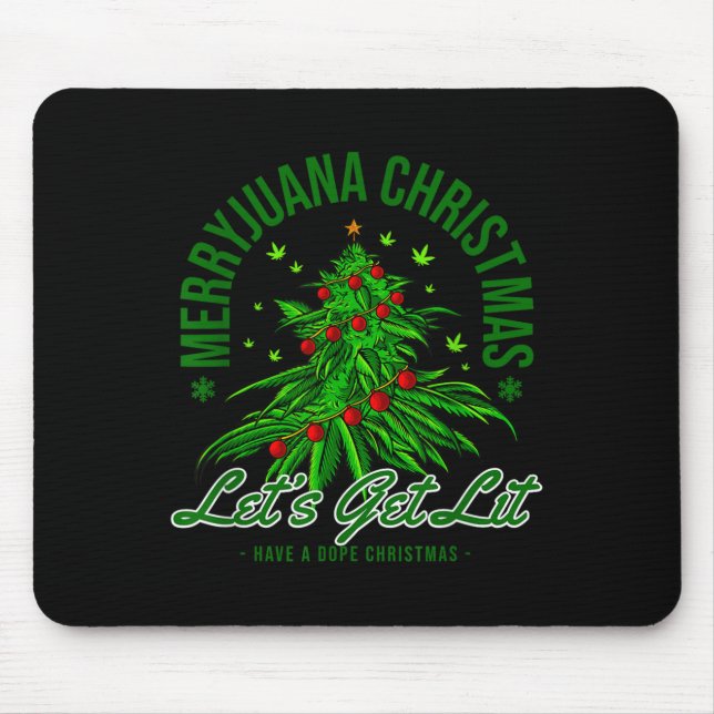 Merryjuana Christmas Christmas Weed T Roll  Mousepad (Vorne)