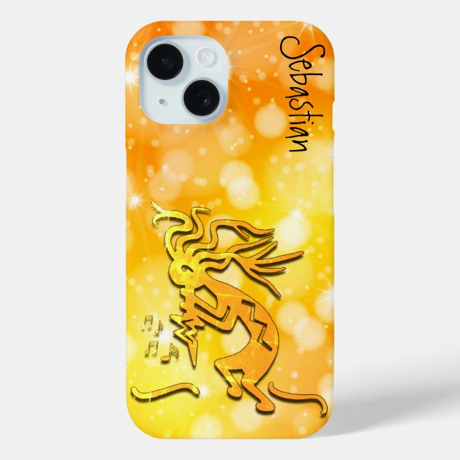 Merrymaker Kokopelli Musical Notes Individuelle Na Case-Mate iPhone Hülle (Rückseite)