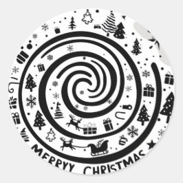Merryy Weihnachten Runder Aufkleber