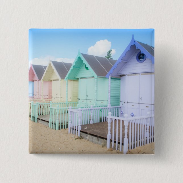 Mersea Insel-Strand-Hütten Button (Vorderseite)