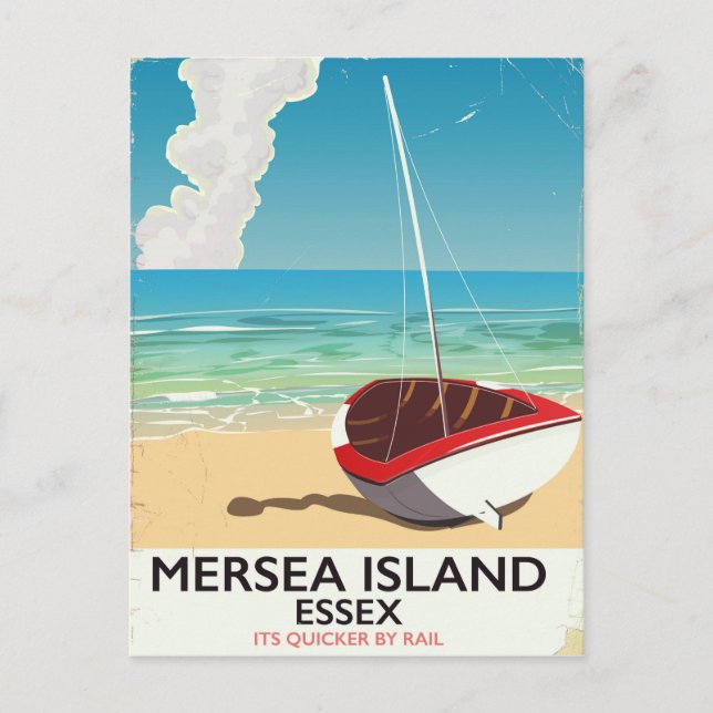 Mersea Island Essex Vintage Poster Postkarte (Vorderseite)