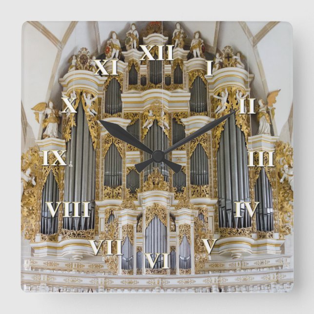 Merseburg Pfeifenorgeluhr mit römischen Ziffern Runde Wanduhr (Vorderseite)