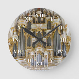 Merseburg Pfeifenorgeluhr mit römischen Ziffern Runde Wanduhr
