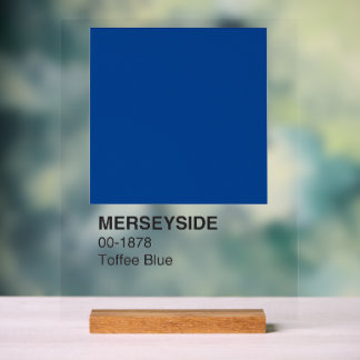 Merseyside Toffee Blue - Klarer Hintergrund Acrylschild