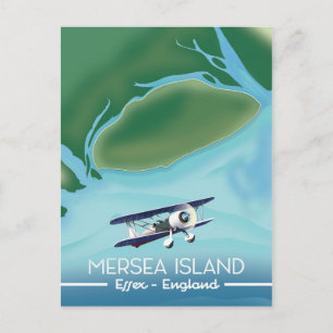 Mersia Island, Essex Vintage Reiseposter Postkarte