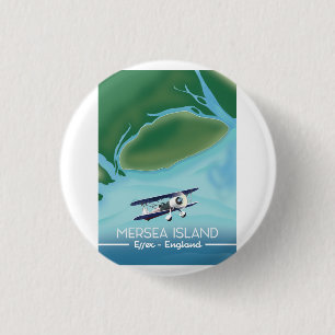Mersia Island, Essex Vintages Reiseplakat Button