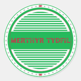 Merthyr Tydfil City Pride Emblem – Walisische Iden Runder Aufkleber