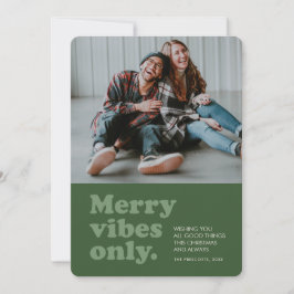 Merue vibes only retrogreen Foto holiday card Feiertagskarte