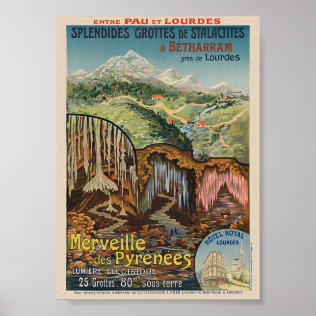 Merveille des Pyrénées France Vintage Poster 1903 (Vorne)