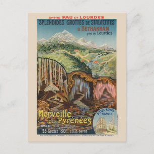 Merveille des Pyrénées France Vintage Poster 1903 Postkarte