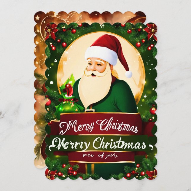 Mery Christmas Grußkarte Feiertagskarte (Vorne/Hinten)