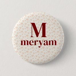 Meryam Monogram mit dem Hintergrundert-Abzeichen f Button