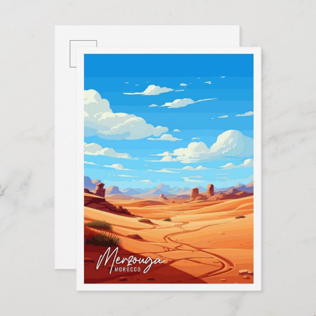 Merzouga Marokko Kunstgeschichte Postkarte (Vorne/Hinten)