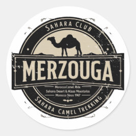 Merzouga Sahara Camel Ride Vintage Badge | Retro M Runder Aufkleber