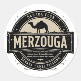 Merzouga Sahara Camel Ride Vintage Badge | Retro M Runder Aufkleber