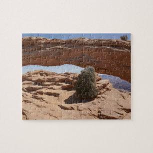 Mesa Arch and Tumbleweed in Canyonlands Puzzle