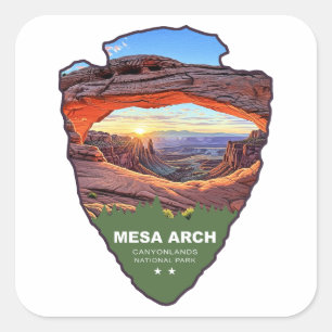 Mesa Arch Canyonlands National Park Pfeilspitze Quadratischer Aufkleber