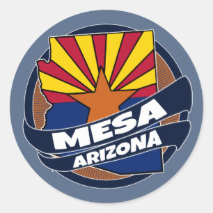 Mesa Arizona Fahne platzte rund Aufkleber
