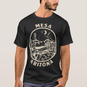 Mesa Arizona Linocut Desert Illustratio T-Shirt