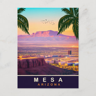 Mesa, Arizona, Luftbild der Stadt, Reise Postkarte