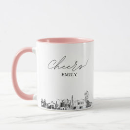 Mesa Skyline Personalisierte Hochzeitskaffee Tasse