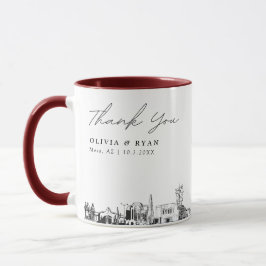 Mesa Skyline Sketch Simple Custom Wedding Tasse