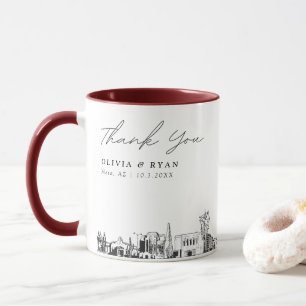 Mesa Skyline Skizze Einfach Individuelle Hochzeits Tasse