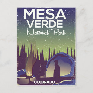 Mesa Verde National Park Camping Reiseplakat Postkarte