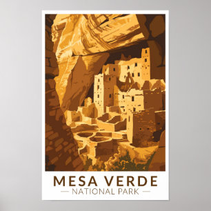 Mesa Verde National Park Cliff Palace Reise Kunst Poster