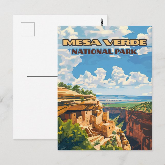 Mesa Verde National Park Colorado Cliff House Postkarte (Vorne/Hinten)