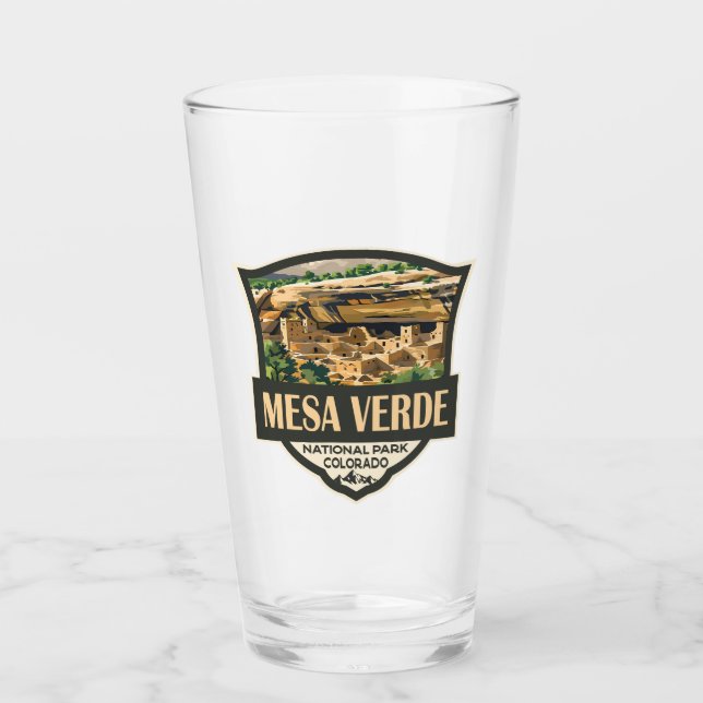 Mesa Verde Nationalpark Illustration Kunst, Dichtu Glas (Vorderseite)