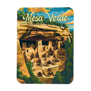 Mesa Verde Nationalpark Illustration Kunst, Dichtu Magnet