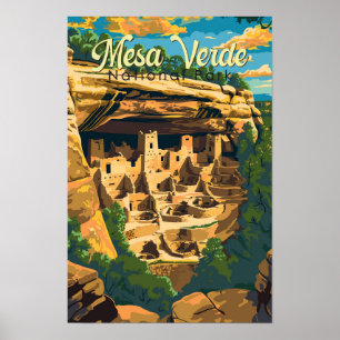 Mesa Verde Nationalpark Illustration Kunst, Dichtu Poster