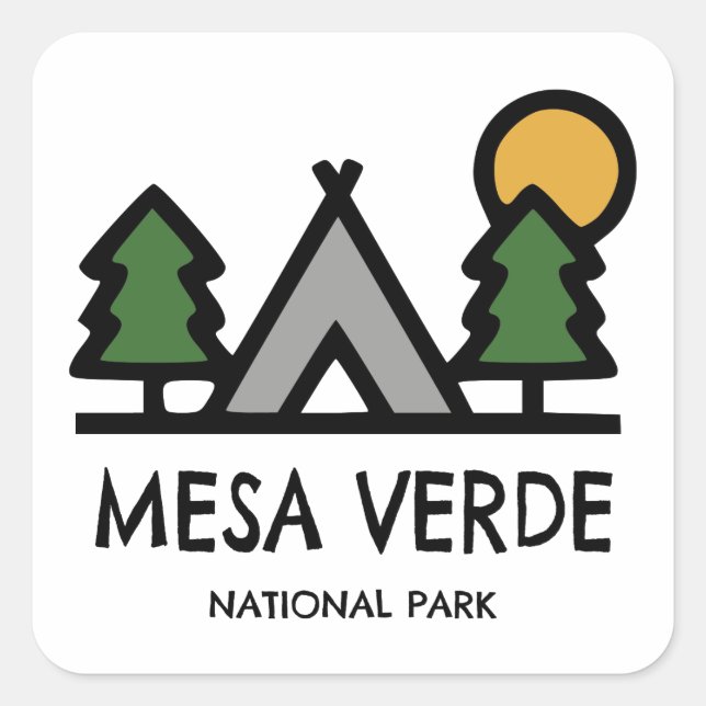 Mesa Verde Nationalpark Quadratischer Aufkleber (Vorderseite)