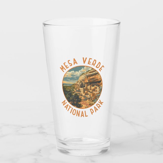 Mesa Verde Nationalpark Retro Distressed Circle Glas (Vorderseite)