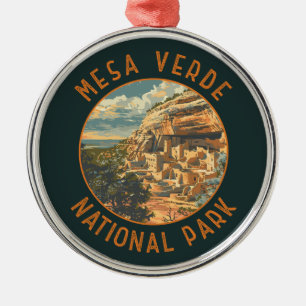 Mesa Verde Nationalpark Retro Distressed Circle Ornament Aus Metall