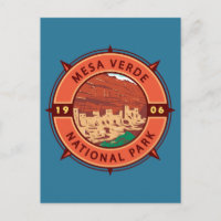 Mesa Verde Nationalpark Retro Kompass Emblem
